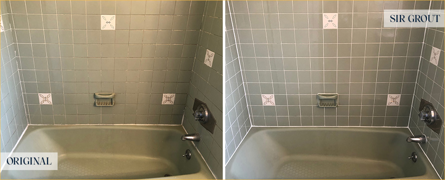 Shower Before and After a Superb Tile Cleaning in Burlington, NC