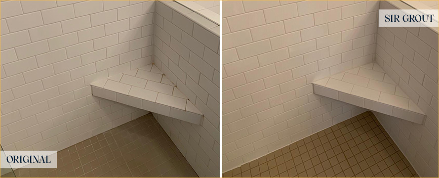 Shower Before and After an Excellent Grout Sealing in Durham, NC