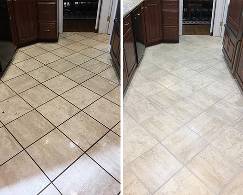 Floor Restored by Our Tile and Grout Cleaners in Carrboro, NC