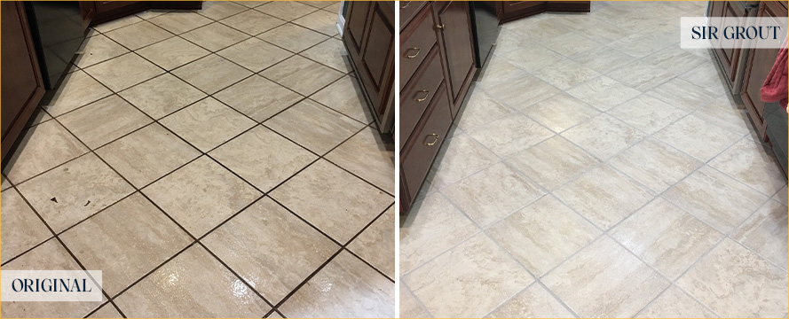 Kitchen Floor Restored by Our Tile and Grout Cleaners in Carrboro, NC