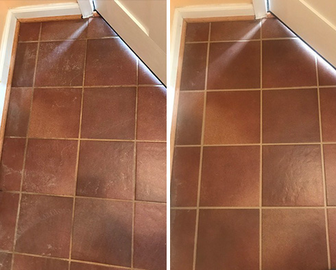 Floor Before and After a Grout Sealing in Greensboro, NC