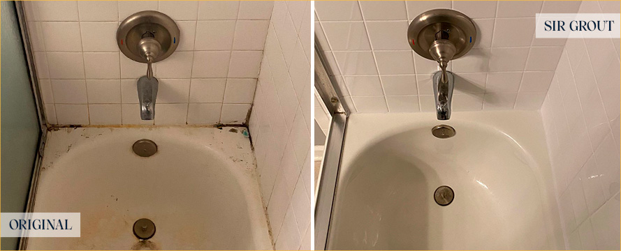 Shower Before and After a Flawless Tile Cleaning in Chapel Hill, NC