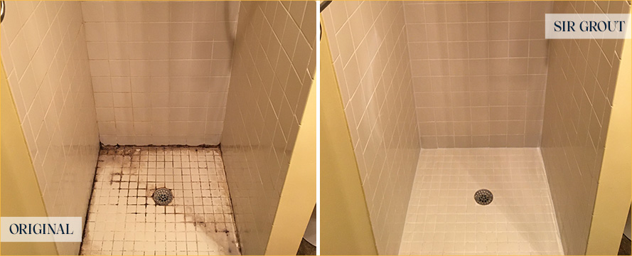 Shower Before and After an Excellent Tile Cleaning in Hillsborough, NC