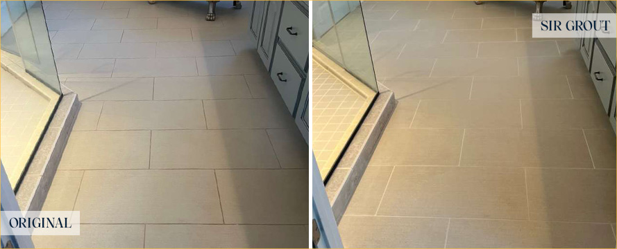 Floor Before and After a Flawless Grout Sealing in Chapel Hill, NC