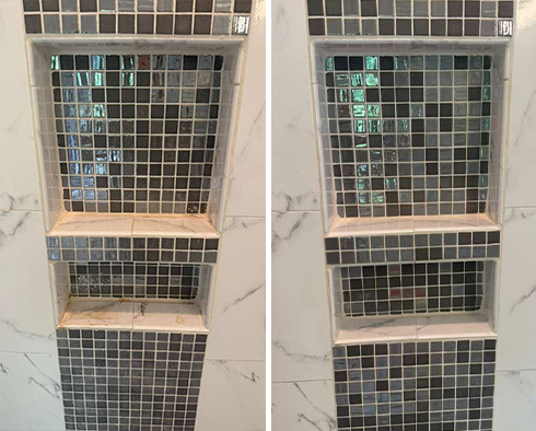 Surface Before and After a Tile Cleaning in Chapel Hill, NC