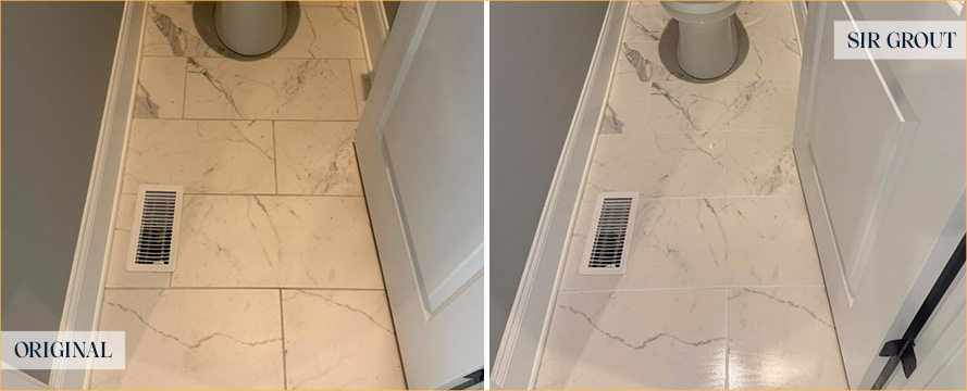 Floor Before and After a Flawless Grout Sealing in Hillsborough, NC