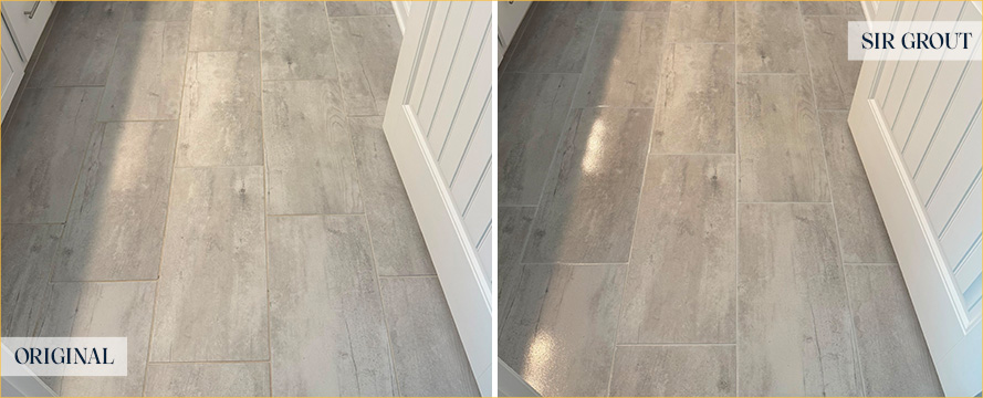 Floor Before and After an Excellent Tile Cleaning in Hillsborough, NC