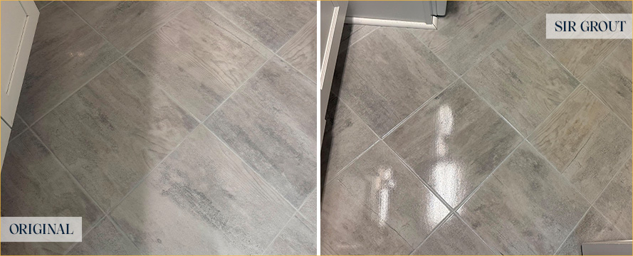 Floor Before and After a Flawless Tile Cleaning in Hillsborough, NC