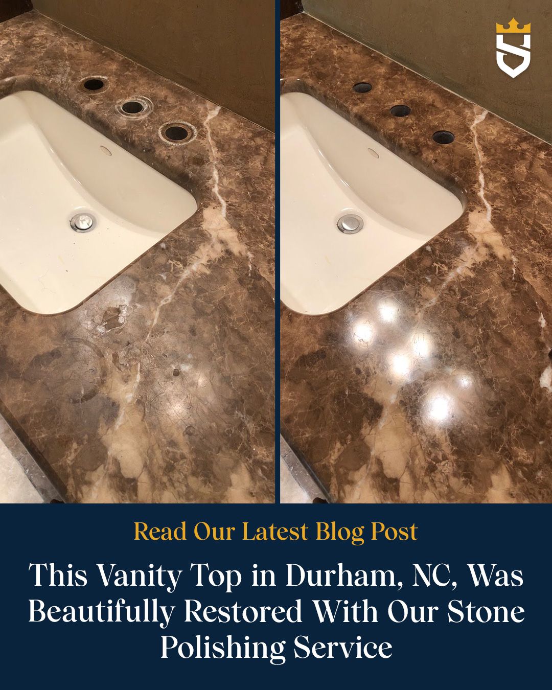 This Vanity Top in Durham, NC, Was Beautifully Restored With Our Stone Polishing Service