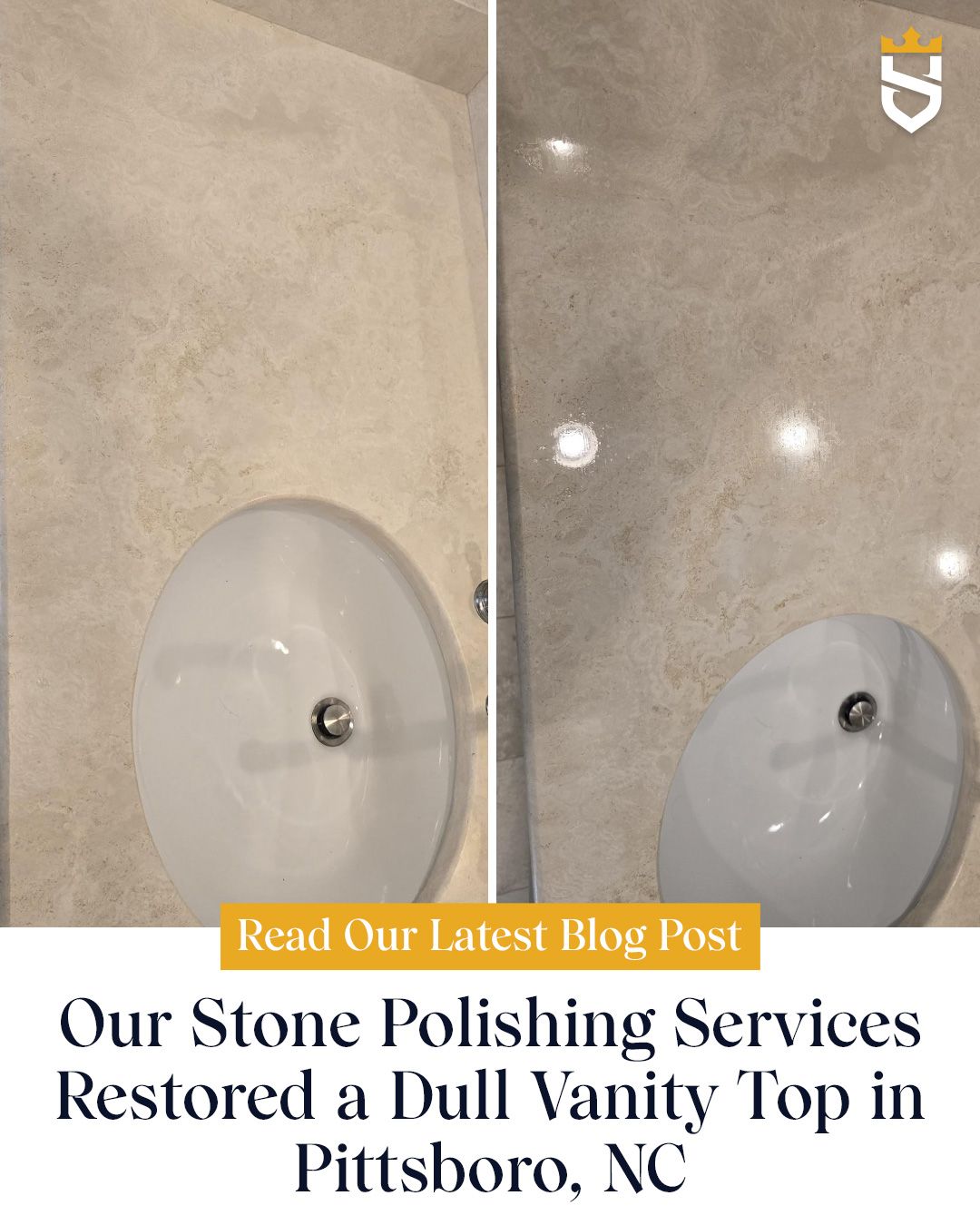 Our Stone Polishing Services Restored a Dull Vanity Top in Pittsboro, NC