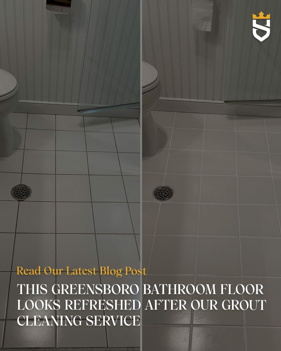 This Greensboro Bathroom Floor Looks Refreshed After Our Grout Cleaning Service